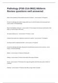 Pathology &lpar;FSE-214-0902&rpar; Midterm Review questions well answered