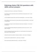 Pathology Notes FSE 214 questions with 100&percnt; correct answers