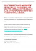 RN ATI CONCEPT BASED ASSESSMENT LEVEL 1 NEWEST EXAM VERSION 2024-2025 WITH 100 REAL QUESTIONS & ACCURATE ANSWERS ALREADY APPROVED BY EXPERTS WITH A GRADE A&plus;