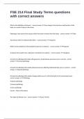 FSE 214 Final Study Terms questions with correct answers
