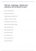 FSE 214 - Pathology - Module One questions well answered to pass