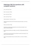 Pathology FSE 214 questions with complete solutions