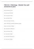 FSE 214 - Pathology - Module Two well answered to pass