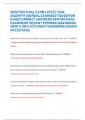 NEIEP 800 FINAL EXAM LATEST 2024-2025 WITH 300 REAL EXAM BEST QUESTIONS AND CORRECT ANSWERS NEIP 800 FINAL EXAM MOST RECENT VERSION 2024 BRAND NEW&excl;&excl; &lpar;100&percnt; ACCURACY ANSWERS&rpar; GUARANTEED PASS&period;