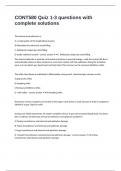 CONT580 Quiz 1-3 questions with complete solutions