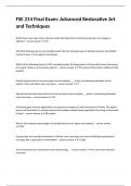 FSE 214 Final Exam&colon; Advanced Restorative Art and Techniques