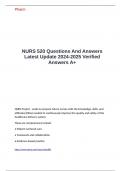 NURS 520 Questions And Answers Latest Update 2024-2025 Verified Answers A&plus;