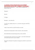 ALABAMA TITLE INSURANCE EXAM PREP QUESTIONS WITH 100&percnt; CORRECT ANSWERS&excl;&excl;