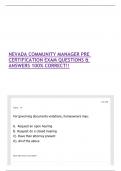 NEVADA COMMUNITY MANAGER PRE CERTIFICATION EXAM QUESTIONS & ANSWERS 100&percnt; CORRECT&excl;&excl; 