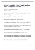 SuiteFoundation Exam Prep Questions With Complete Solutions&period;