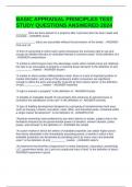 BASIC APPRAISAL PRINCIPLES TEST STUDY QUESTIONS ANSWERED 2024