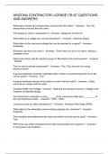 ARIZONA CONTRACTOR LICENSE CR-67 QUESTIONS AND ANSWERS