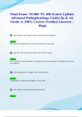 Final Exam&colon; NU606&sol; NU 606 &lpar;Latest 2024&sol; 2025 Update&rpar; Advanced Pathophysiology Guide&vert; Qs & As&vert; Grade A&vert; 100&percnt; Correct &lpar;Verified Answers&rpar; &ndash; Regis