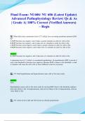 Final Exam&colon; NU606&sol; NU 606 &lpar;Latest 2024&sol; 2025 Update&rpar; Advanced Pathophysiology Review&vert; Qs & As&vert; Grade A&vert; 100&percnt; Correct &lpar;Verified Answers&rpar; &ndash; Regis