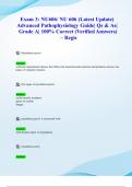 Exam 3&colon; NU606&sol; NU 606 &lpar;Latest 2024&sol; 2025 Update&rpar; Advanced Pathophysiology Guide&vert; Qs & As&vert; Grade A&vert; 100&percnt; Correct &lpar;Verified Answers&rpar; &ndash; Regis