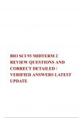   BIO SCI 93 MIDTERM 2 REVIEW QUESTIONS AND CORRECT DETAILED &sol; VERIFIED ANSWERS LATEST UPDATE