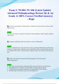 Exam 2&colon; NU606&sol; NU 606 &lpar;Latest 2024&sol; 2025 Update&rpar; Advanced Pathophysiology Review&vert; Qs & As&vert; Grade A&vert; 100&percnt; Correct &lpar;Verified Answers&rpar; &ndash; Regis