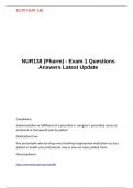NUR138 &lpar;Pharm&rpar; - Exam 1 Questions Answers Latest Update