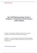 Nur 138 &lpar;Pharmacology &rpar; Exam 1 Chapters 1-5 Questions And Answers Latest Update