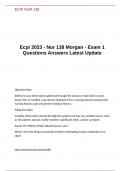 Ecpi 2023 - Nur 138 Morgan - Exam 1 Questions Answers Latest Update