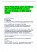 CPFO Accounting Exam Questions with Correct Detailed Answers &lpar;Already Graded A&plus;&rpar; 2024 Latest Update 