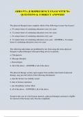 OHIO PTA JURISPRUDENCE EXAM WITH 70&plus;  QUESTIONS & CORRECT ANSWERS