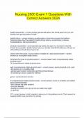  Nursing 2000 Exam 1 Questions With Correct Answers 2024