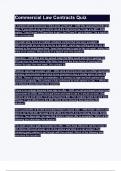 Commercial Law Contracts Quiz &lpar;2024&sol; 2025&rpar; Questions and Answers &vert;100&percnt; Verified Correct Answers &vert; complete solution &vert; Grade A&plus; &vert; Latest update