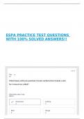 ESPA PRACTICE TEST QUESTIONS WITH 100&percnt; SOLVED ANSWERS&excl;&excl;