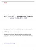 EXS 101 Exam 2 Questions And Answers Latest Update 2024-2025