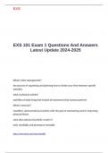 EXS 101 Exam 1 Questions And Answers Latest Update 2024-2025