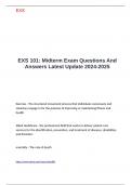 EXS 101 Midterm Exam Questions And Answers Latest Update 2024-2025