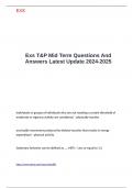 Exs T&P Mid Term Questions And Answers Latest Update 2024-2025