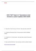 EXS T&P Topic 6-7 Questions And Answers Latest Update 2024-2025