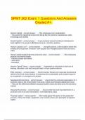 SPMT 262 Exam 1 Questions And Answers Graded A&plus;&period;