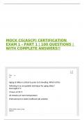 MOCK CG&lpar;ASCP&rpar; CERTIFICATION EXAM 1 - PART 1 &vert; 100 QUESTIONS &vert; WITH COMPLETE ANSWERS&excl;&excl;