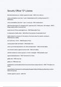 Security Officer &lpar;D&rpar; License &lpar;2024&sol; 2025&rpar; Questions and Answers &vert;100&percnt; Verified Correct Answers &vert; complete solution &vert; Grade A&plus; &vert; Latest update