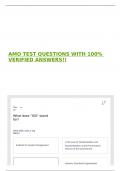AMO TEST QUESTIONS WITH 100&percnt; VERIFIED ANSWERS&excl;&excl;