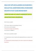 WGU C957 APPLIED ALGEBRA OA EXAM NEW 2024 & ACTUAL QUESTIONS & REAL EXAM ANSWERS WITH STUDY GUIDE BRAND NEW&excl;&excl;   &lpar;VERIFIED AND ACCURATE ANSWERS FOR GUARANTEED PASS &vert; GRADED A&plus;&rpar;