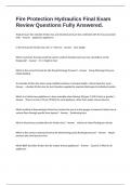 Fire Protection Hydraulics Final Exam Review Questions Fully Answered