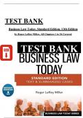 Complete Test Bank - Business Law Today&comma; Standard&colon; Text & Summarized Cases 13th Edition - Miller&comma; All 36 Chapters Covered