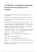 TX CSR WKT - Texas Rules of Appellate Procedure Exam Questions And Answers