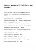 Random Questions &lpar;TX WKT&rpar; Exam  And Answers
