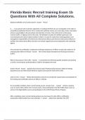 Florida Basic Recruit training Exam 1b Questions With All Complete Solutions&period;