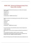 NURS 7425 - Advanced Pathophysiology Final Exam 100&percnt; Verified 