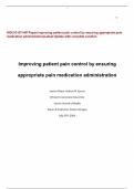 WGU D157 HIP Paper&vert; Improving patient pain control by ensuring appropriate pain medication administration&vert;Latest Update with complete solution