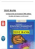 Complete Test Bank - Living in the Environment&comma; 20th Edition - Miller & Spoolman&comma; All 25 Chapters Covered