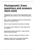 Phylogenetic Trees questions and answers 2025-2026&period;