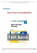 Test Bank Basic Geriatric Nursing 8thEdition By Patricia A&period; Williams