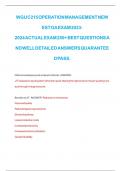 WGU C215 OPERATION MANAGEMENT NEWEST OA EXAM 2023-2024 ACTUAL EXAM 250&plus; BEST QUESTIONS AND WELL DETAILED ANSWERS QUARANTEED PASS&period;